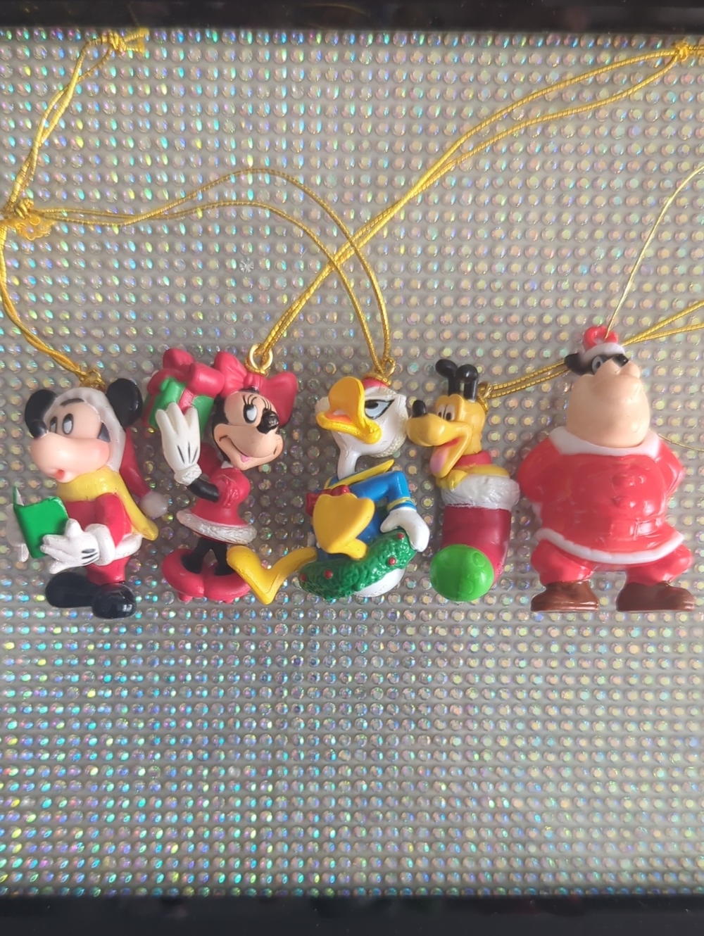 Set of 5 Mickey and Friends Mini Little Christmas Tree Ornaments